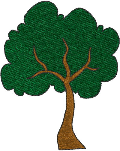 Leafy Tree Embroidery Design
