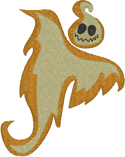 Two Tone Ghost Embroidery Design