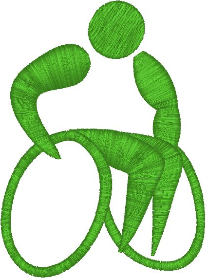 Wheelchair Athlete Embroidery Design