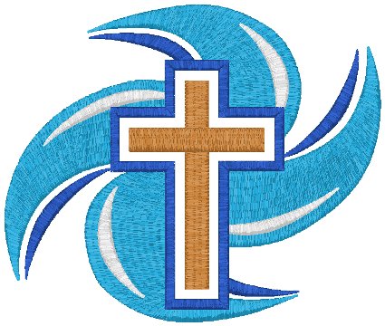 Living Water Cross Embroidery Design