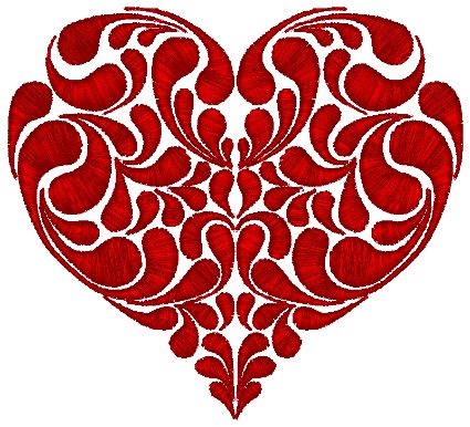 Art Nouveau Heart Embroidery Design