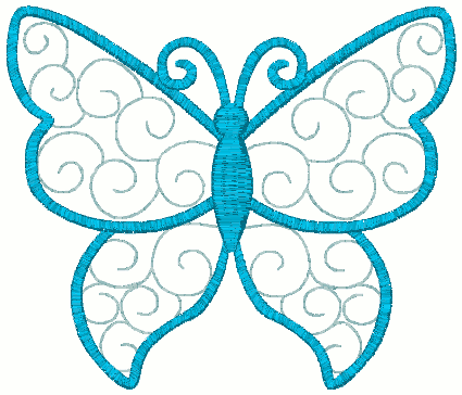 Outline Butterfly Embroidery Design