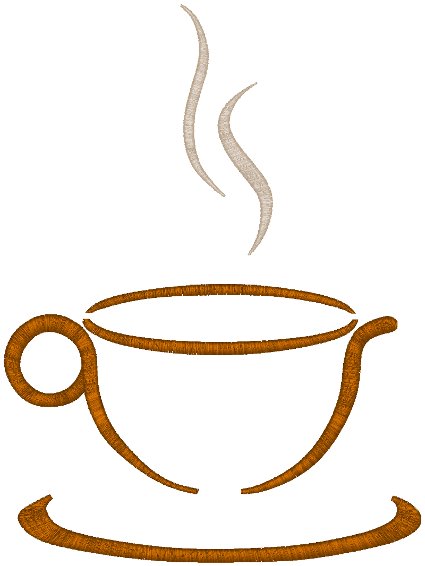 Cup of Coffee Embroidery Design