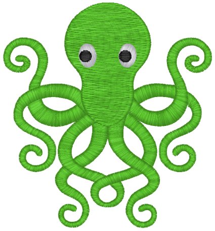 Playful Octopus Embroidery Design