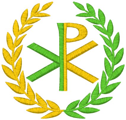 Mega Chi Rho w/ Olive Branches Embroidery Design