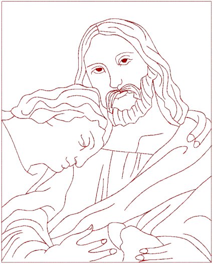 Redwork Last Supper Embroidery Design