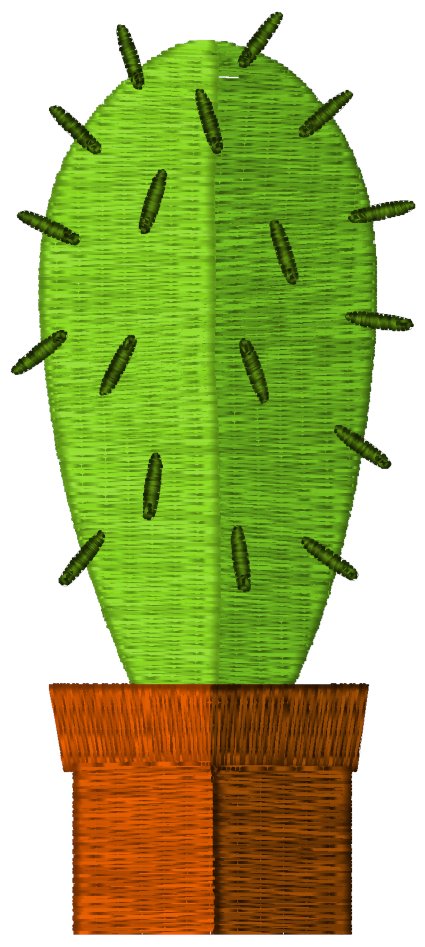 Potted Cactus Embroidery Design