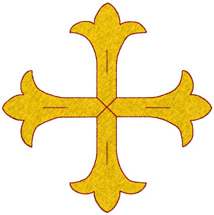 Equal Armed Budded Cross Embroidery Design