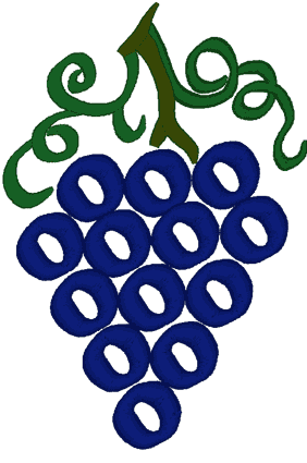 Ripe Concord Grapes Embroidery Design