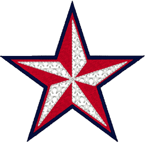 Patriotic Star Embroidery Design