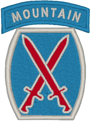 10th Mountain Design Embroidery Design