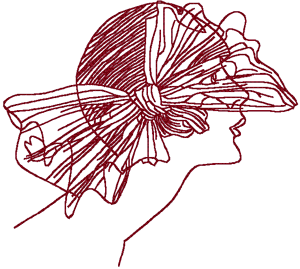 Redwork Flapper with Sheer Bow Embroidery Design
