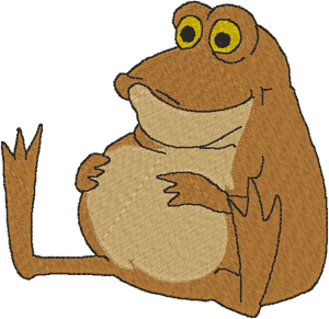Big-bellied Toad Embroidery Design