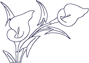 Redwork Calla Lilly Embroidery Design