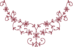 Redwork Starflower Centerpiece Embroidery Design