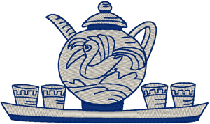 Japanese Tea Service Embroidery Design