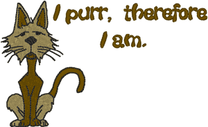 I Purr, Therefore Embroidery Design