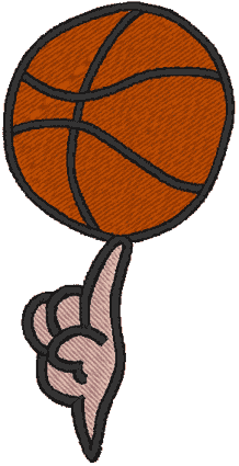 Spinning Basketball Embroidery Design