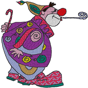 Party Circus Clown Embroidery Design