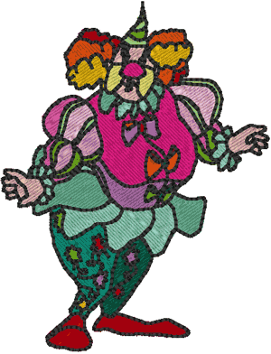 Circus Clown Diva Embroidery Design