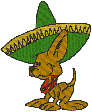 Chihuahua in Sombrero Embroidery Design