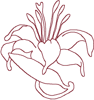 Redwork Lily Embroidery Design