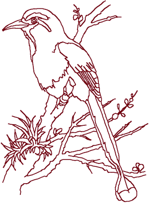 Redwork Kingfisher Embroidery Design