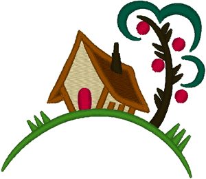 Little Cottage on Appletree Hill Embroidery Design