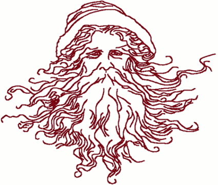 Download Redwork Vintage Santa Claus Embroidery Design