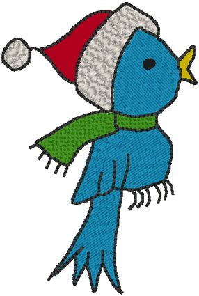 Christmas Bluebird Embroidery Design