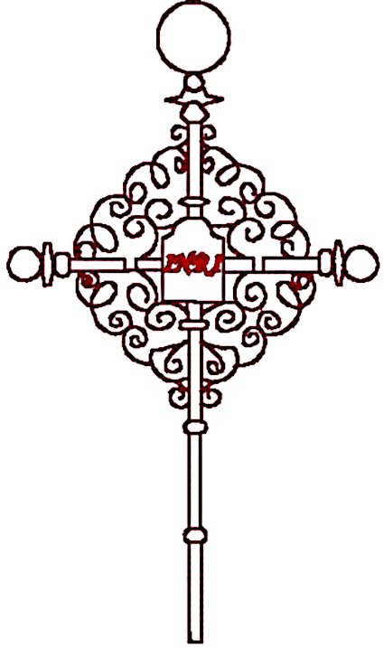 Redwork INRI Cross Embroidery Design