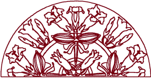 Redwork Flower Fan Embroidery Design