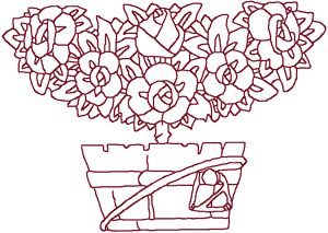 Redwork Rose Tree Embroidery Design