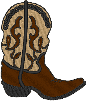 Cowboy Boot Embroidery Design