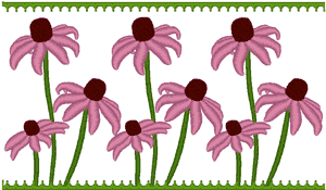 Purple Coneflower Border Embroidery Design