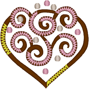Chocolate Heart Embroidery Design