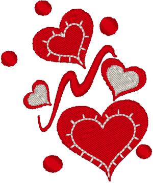 Decorative Hearts Embroidery Design