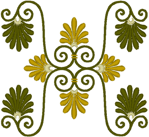 Art Nouveau Table Topper Center Embroidery Design