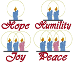 Advent Candles Set Embroidery Design