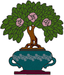 Azalea Bonsai Tree Embroidery Design