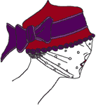 Red Hat Lady in Veiled Hat Embroidery Design