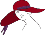 Red Hat Lady in Floppy Hat Embroidery Design