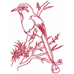 Redwork Songbirds #1 Embroidery Design