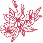 Redwork Flower Garden Set #1 Embroidery Design