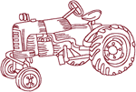 Machine Embroidery Design: Redwork Farm Tractor