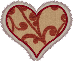 Decorative Heart Applique Embroidery Design