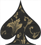 Spades Playing Card Applique Embroidery Design