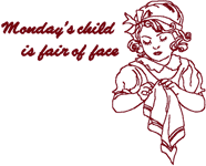 Machine Embroidery Designs: Monday's Child