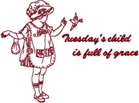Machine Embroidery Designs: Tuesday's Child