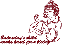 Machine Embroidery Designs: Saturday's Child